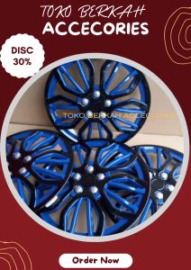 Tutup Dop Velg Mobil Ring 14 - Dop Velg Kaleng Mobil Ring 14 - Dop Velg Mobil Ring 14 - 1 SET DOP RODA MOBIL SUDAH TERMASUK KAWAT DOP RODA - DOP MODEL LABA-LABA WARNA BIRU HITAM - WHEEL COVER BIRU