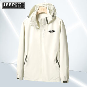 เสื้อกันฝนสำหรับเดินป่ากลางแจ้ง JEEP วิญญาณ1941แจ็คเก็ตมีฮู้ดกันน้ำสำหรับแจ็คเก็ตน้ำหนักเบาฤดูใบไม้ร่วง