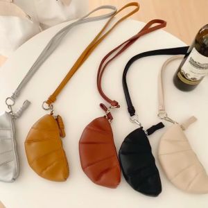Hanging Croissant Coin Purse Wallet: A Design Niche Mini Concave Shape Crossbody Lipstick Earphone Small Bag D056-001