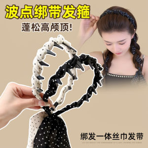 2025 New Polka Dot Sash Hairband Womens High Hairline Braided Integrated Hair Ties Sweet Headwear Hair Clip Fashionable Hair Accessories