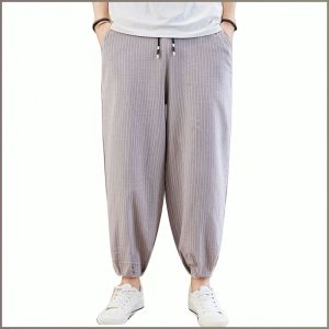 กางเกงครอปขากว้างสีทึบ กางเกงขากว้างจีน ความสะดวกสบายกางเกงทรงตรง กางเกงทรงตรงทนทานและทนทานธรรมชาติล้วนๆ