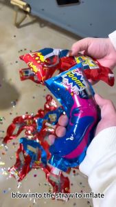 Happy Confetti Gun Party Popper Mini Poppers Handheld Automatic Inflatable Fireworks Balloon Firework Toys