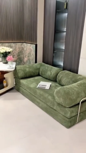 Compression Sofa Bed Living Room Foldable Sofa Bed Modular Sofa Bed Multifunctional Sofa with Removable Corduroy Cover Ready Stock