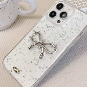 Case Iphone Glitter Ribbon Clear Case Kompatibel untuk iPhone 11, 12, 13, 15, dan XR Casing Lucu