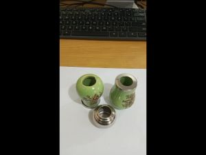 Bandul Keramik Bunga Hijau 3/4in aksesoris stainless steel