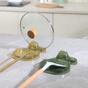 【SKIT SG】Kitchen Pot Cover Lid Holder Rack Organizer Shelf Frame Sitting Countertop With Water Tray Home Chopping Board Sink Spatula Spoon Chopstick Rest Kitchenware Household Storage
