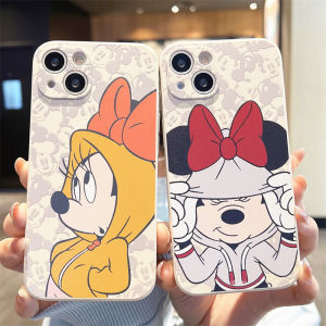 Creative Silicone Phone Case for iPhone 14 pro Max Mickey Minnie 13 12 pro Couple 11 New Model 16/17/XR Womens Fashion 8 plus Full Cover Anti-Fall