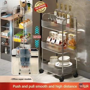 Acrylic light luxury multi-layer storage cart Snack trolley Mobile storage rack Storage box multi-la