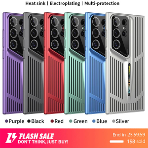 🇹🇭EKCAM เคสโทรศัพท์มือถือบางเฉียบระบายความร้อนกันตกกันแดก for Samsung Galaxy S22 S23 S24 Plus Ultra เคสซัมซุงกันกระแทกสำหรับ Samsung PCแข็ง แถมฟิล์มเลนส์ PHONE CASE