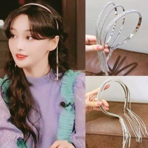 Korean Rhinestone Tassel Headband Female Hair Ban Diamond Chain Headbands Headdress Fashion Hair Accessories