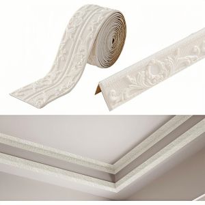 1roll Ceiling Decor Strip Wall Sticker Waterproof Antifouling Self-Adhesive Top Corner Line Floor Stitching Ceiling Baseboard