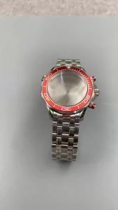 VK63 Multifunctional Quartz Chronograph Watch Case 41mm Sapphire Glass Case Folding Buckle Strap Suitable For VK63 VK64 Movement