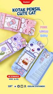 Kotak Pensil Kaleng CAT BUNGA B-773 / Tempat Pensil XIAOLINGJING