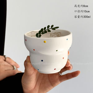 Retro Orange Ceramic Coffee Cup with Relief Handheld Latte Cup Water Cup Small Niche Gift Hand-Painted Illustration Design