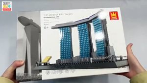 The Marina Bay Sands of Singapore Building Blocks Landmark Architecture Model 1154 PCS