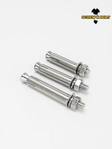พุ๊ก พุก หัวน๊อต ตัวเมีย สแตนเลส 304 แหวนอีแปะ+สปริง M14 M16 / Sleeve Expansion Anchor Bolt with Nut SUS304 M14 M16 พุ๊กหัวน็อต พุ๊กหัวน๊อต - Lazada