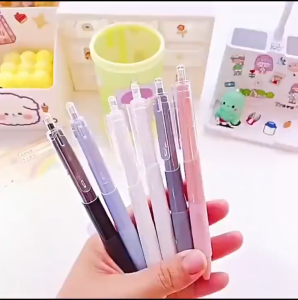 5PCS Morandi Color Simple gel Pen Set 0.5mm Black Ink gel Pen Super Smooth Student BellPen