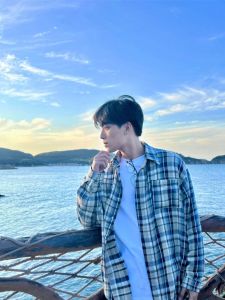 Spring & Fall Brushed Plaid Shirt Men Idle Style K-style Casual Handsome Trendy Long Sleeve Shirt Coat Ins Fashion