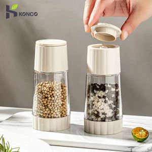 Konco Salt and Pepper Mills Manual Salt Grinder Spice Pepper Grinder shaker with Adjustable Ceramic Grinding 1 piece