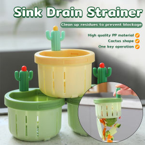 ELLE Kitchen Sink Drain Strainer Anti-clogging Food Waste Catcher Sink Drain Basket Cactus Design