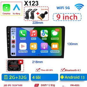 Đầu Radio GPS Android 13 Cho Ô Tô Màn Hình Kép 7-10 Inch Đầu Phát Đa Phương Tiện 64G Với CarPlay Không Dây Và Android Auto