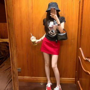 VKSOD | Stylish Slimming Wrinkle Print T-Shirt and Skirt Set