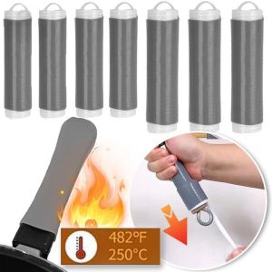 5Pcs Universal Silicone Pan Handle Cover Non-slip Heat Insulation Covers Pot Ear Clip Steamer Casserole Pan Holders Kitchen Cookware Accessories