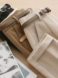 Fall and Winter New Arrival Woolen Pants Inner Brushed Counter Boutique Slimming Youthful-Looking High Waist Casual Ankle-Length Cigarette Pants Female