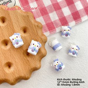 Nhựa Hạt Hợp Kim Dễ Thương Dâu Tây Kitty DIY Phụ Kiện Trang Sức Thủ Công Vòng Tay Vòng Cổ Dây Chuyền Điện Thoại