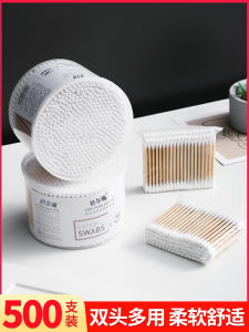 Double-Headed Disposable Cotton Swabs Ear Cleaning Makeup Remover Fine Tip Wood Stick Ear Spoon Household Personal Care