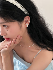 Ballet Shoe Ear Studs Womens Pure Silver Needle Butterfly Knot High-End Sensation Small-Niche Design Fashionable Jewelry