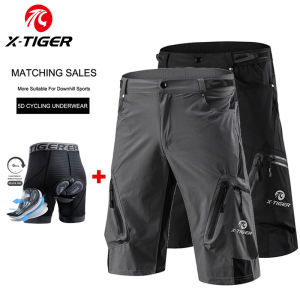 X-TIGER Mountain Bike Shorts Multi Pockets Breathable Loose Waterproof MTB Bike Shorts Gel Pad Shockproof Bicycle Underwear