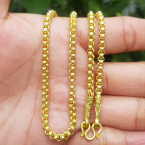 สร้อยคอขนาด1บาท ลายสามห่วง สร้อยทองเหลืองแท้ไม่ได้ชุบทอง ยาว2024นิ้ว รวมตะขอ โปรดอ่านรายละเอียดก่อนสั่งซื้อจะได้ไม่เกิดปัญหาภายหลัง