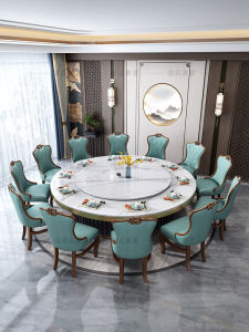 Modern Simplicity Electric Rock Plate Hotel Dining Table for 15 to 20 People Restaurant Banquet Large round Table Commercial Use