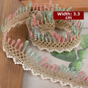 Colored Polyester Gold Embroidered Water-Soluble Lace DIY Supplies