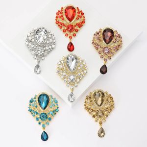 Rhinestone Water Drop Pins for Women Shiny Glass Water Drops Brooches Banquet Party Backpack Gifts Jewelry Accessories
