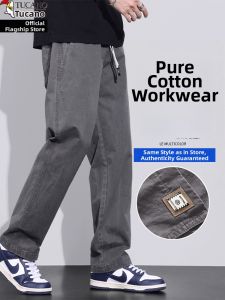 TUCANO | Spring and Autumn New Cotton Workwear Trousers Loose Straight Leg Long Pants