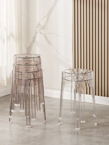 Durable Stackable Transparent Crystal Stool