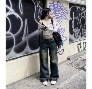 Highwaist Baggy Jeans Hangover Wanita-Celana Kulot Jeans Loosepant Gombrong Highwaist Jeans Premium