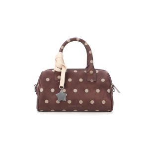 Star Charm Brown Polka Dots Handbag