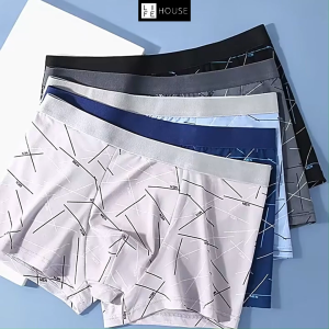 [L-4XL] Seluar Dalam Lelaki Dewasa 5pcs Boxer Men Underwear Print Striped Breathable Panties Men Quick Dry