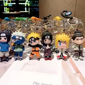 Naruto Anime Keychain - Q Version Naruto Sasuke Minato Figure Key Ring for Bag Car Accessory