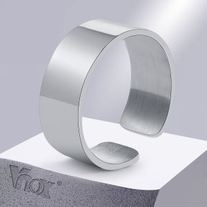 Vnox 6/8/11.5mm Ring for Men Waterproof Never Fade Stainless Steel Finger Band Reszibale Plain Classic Basic Punk Ring
