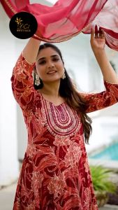 🔥NEW ARRIVAL !!! 🔥Long Anarkali Embroidery 🔥With Dupatta Pestive Wear Dress🔥