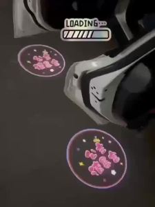 Chiikawas Usagi Wireless Car Door Welcome Light Auto Sensor Ground Projector Lamp Kawaii LED Projection Light Vehicle Decor