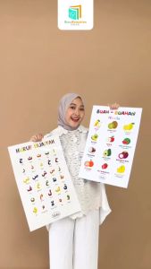 POSTER EDUKASI ANAK - HURUF HIJAIYAH - Laminating Glossy