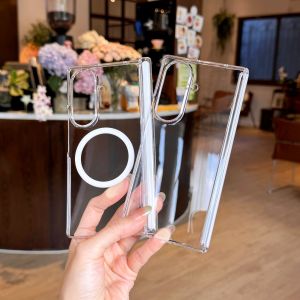 szhaiyu | For Samsung Galaxy Z Fold8 Ultra Z Fold 8 7 6 5 4 5G for Magsafe Case Luxury Transparent Hinge Magnetic Wireless Charging Cover