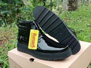 sepatu DINAS PDH kantoran outsole tebal 4-5 cm hitam kilap