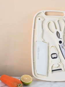 5in1 Kitchen Specific Knife   Set Household Auxiliary Food Knife Set  Cutting Board Kitchen Meat Slicer Peeler Fruit Knife Set   厨房刀具套装