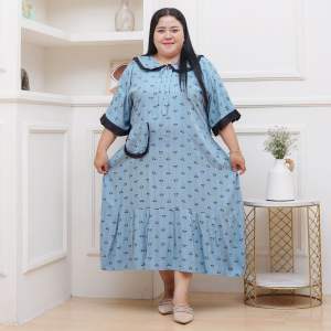 Daster jumbo super jumbo LD 140 muat bb 100kg++ Daster rayon jumbo 5XL motif kekinian terbaru BUSUI